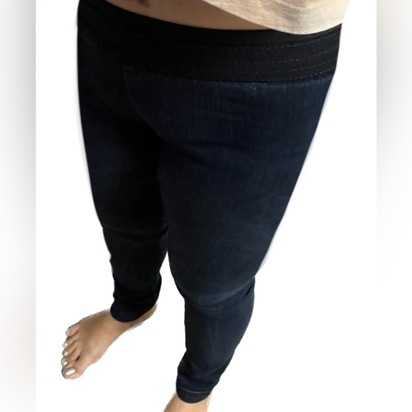 BCBG MaxAzria Jeggings Dark Denim Fitted Jeans Skinny Pants Leggings Stretch Y2K - Picture 6 of 11